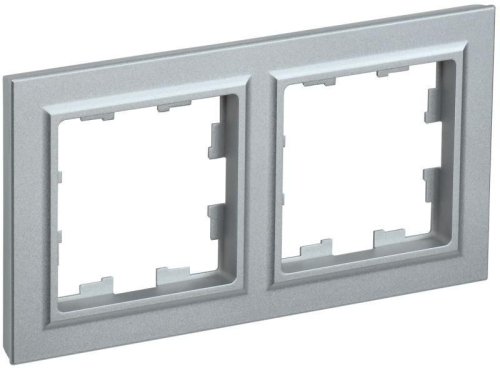 Рамка универсальная IEK Brite РУ-2-БрА 2-м. алюминий  картинка